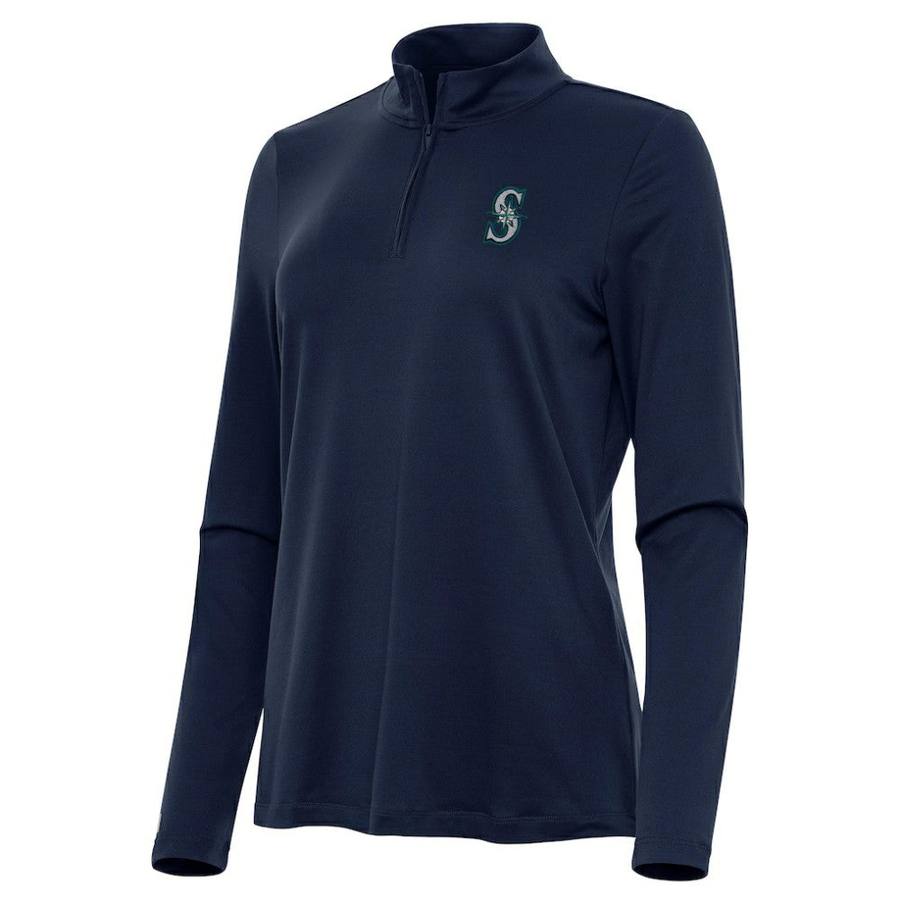 Seattle Mariners Antigua Women's Reprocess Quarter-Zip Top - Navy - MLB Sale