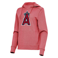 Los Angeles Angels Antigua Women's Justice Pullover Hoodie - Heather Red - MLB Lifestyle