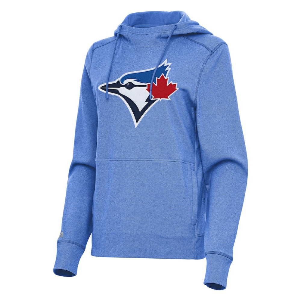 Toronto Blue Jays Antigua Women's Justice Pullover Hoodie - Heather Powder Blue - MLB Sale