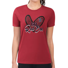 Boston Red Sox G-III 4Her by Carl Banks Women's Super-Slim Fit Lightweight Leopard Heart T-Shirt - Red - MLB Sale