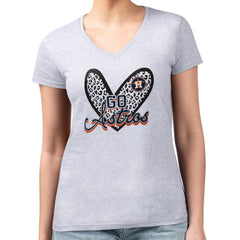 Houston Astros G-III 4Her by Carl Banks Women's Super-Slim Fit Lightweight Leopard Heart V-Neck T-Shirt - Heather Gray - MLB Discount