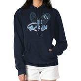 Tampa Bay Rays G-III 4Her by Carl Banks Women's Leopard Heart Pullover Hoodie - Navy - MLB on Sale