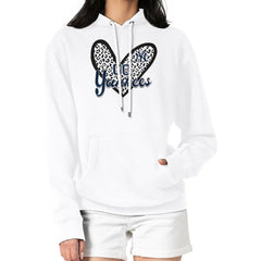 New York Yankees G-III 4Her by Carl Banks Women's Leopard Heart Pullover Hoodie - White - MLB Lifestyle