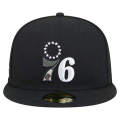 Philadelphia 76ers Camo Print UV 59FIFTY Fitted Hat Black | New Era