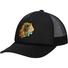 Chicago Blackhawks Mitchell & Ness Youth Core Trucker Adjustable Hat - Black - NHL 201693057