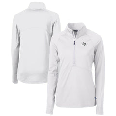 Minnesota Vikings Cutter & Buck Women's Adapt Eco Knit Stretch Recycled Half-Zip Pullover Top White