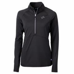 Detroit Lions Cutter & Buck Women's Adapt Eco Knit Stretch Recycled Half-Zip Pullover Top Black