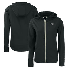 Baltimore Ravens Cutter & Buck Women's Daybreak Eco Recycled Full-Zip Hoodie Black