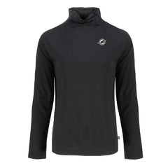 Miami Dolphins Cutter & Buck Women's Coastline Epic Comfort Eco Recycled Funnel Neck Pullover Sweatshirt Black