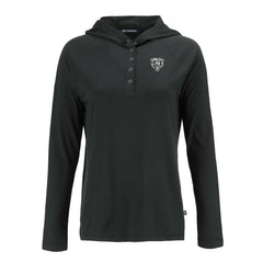 Chicago Bears Cutter & Buck Women's Coastline Epic Comfort Eco Recycled Long Sleeve Hoodie T-Shirt Black