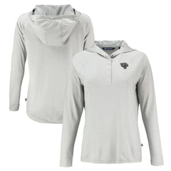 Jacksonville Jaguars Cutter & Buck Women's Coastline Epic Comfort Eco Recycled Long Sleeve Hoodie T-Shirt Gray