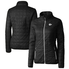 Kansas City Chiefs Cutter & Buck Women's Rainier PrimaLoft Eco Insulated Full-Zip Puffer Jacket Black