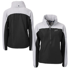 Buffalo Bills Cutter & Buck Women's Charter Eco Recycled Half-Zip Hoodie Anorak Jacket Black