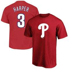 Bryce Harper Philadelphia Phillies Fanatics Big & Tall Name & Number T-Shirt - Red - Fanatics Lifestyle
