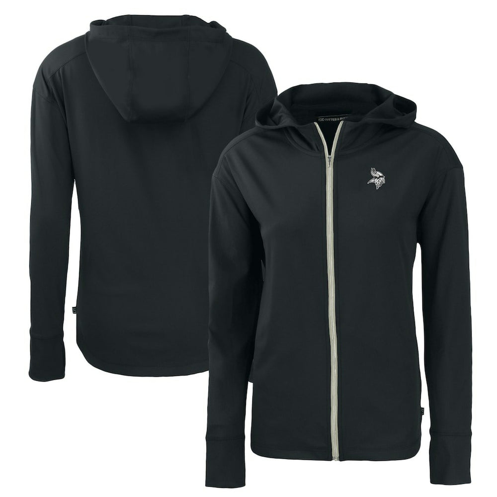 Minnesota Vikings Cutter & Buck Women's Daybreak Eco Recycled Full-Zip Hoodie Black