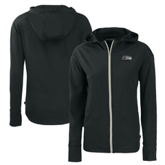 Seattle Seahawks Cutter & Buck Women's Daybreak Eco Recycled Full-Zip Hoodie Black