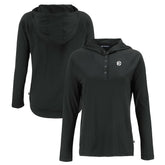 Pittsburgh Steelers Cutter & Buck Women's Coastline Epic Comfort Eco Recycled Long Sleeve Hoodie T-Shirt Black