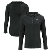 Philadelphia Eagles Cutter & Buck Women's Coastline Epic Comfort Eco Recycled Long Sleeve Hoodie T-Shirt Black