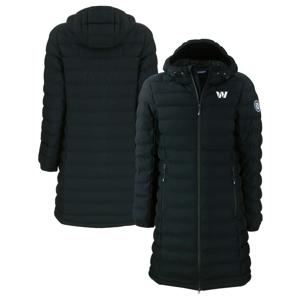 Washington Commanders Cutter & Buck Women's Mission Ridge Repreve Eco Insulated Full-Zip Hoodie Long Puffer Jacket Black