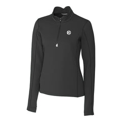 Pittsburgh Steelers Cutter & Buck Women's Traverse Stretch DryTec Quarter-Zip Top Black