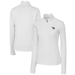 Tennessee Titans Cutter & Buck Women's Traverse Stretch DryTec Quarter-Zip Top White