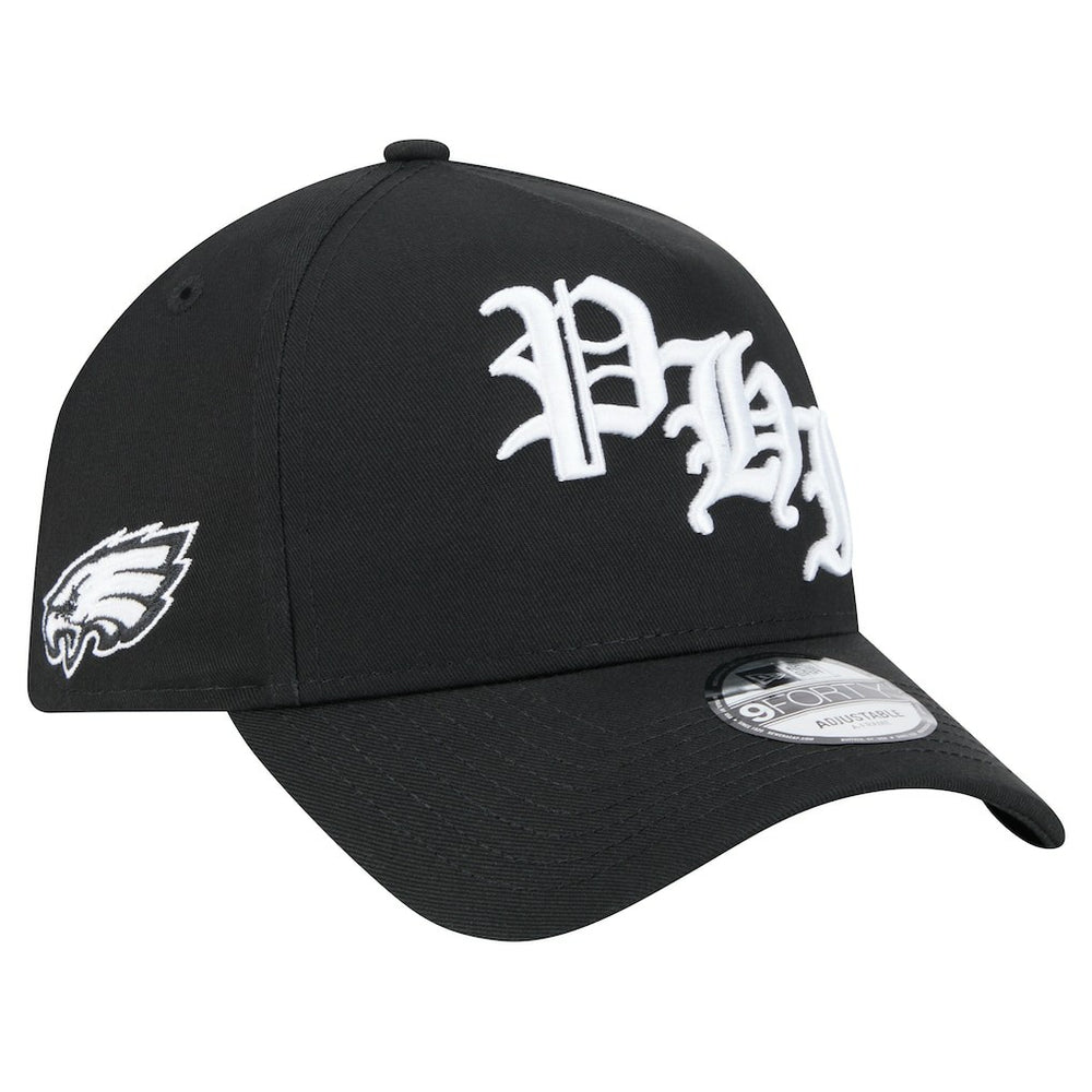 Philadelphia Eagles New Era Mystic 9FORTY A-Frame Adjustable Hat Black