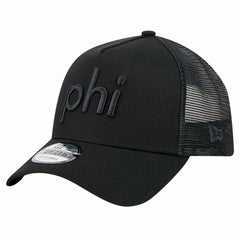 Philadelphia Eagles New Era Domain 9FORTY A-Frame Trucker Adjustable Hat Black