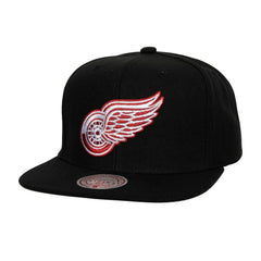 Detroit Red Wings Mitchell & Ness Core Top Spot Snapback Hat - Black - NHL 201700829