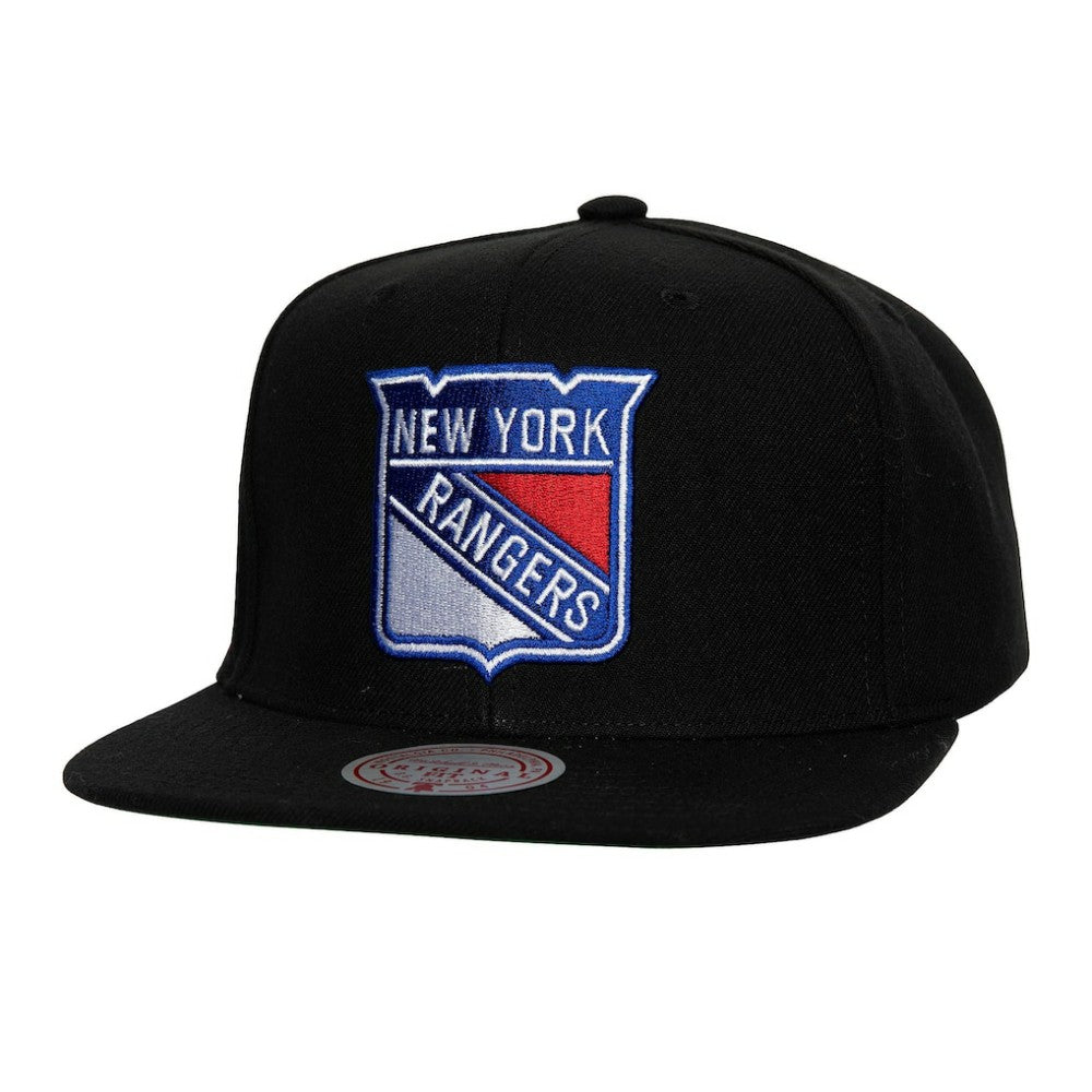 New York Rangers Mitchell & Ness Core Top Spot Snapback Hat - Black - NHL 201700831
