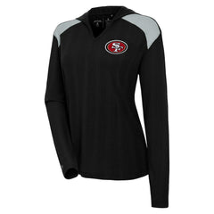 San Francisco 49ers Antigua Women's Opulent Long Sleeve Hoodie T-Shirt Black