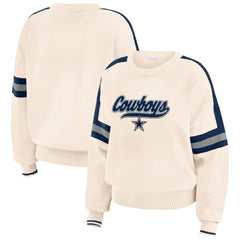 Dallas Cowboys WEAR by Erin Andrews Women's Stripe Pullover Sweater Cream