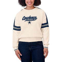 Dallas Cowboys WEAR by Erin Andrews Women's Stripe Pullover Sweater Cream