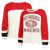 47 brand San Francisco 49ers '47 Women's Double Header Curve Raglan Long Sleeve Crop Top Cream
