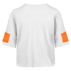 47 brand Miami Dolphins '47 Women's Double Header Scout Cropped V-Neck T-Shirt White
