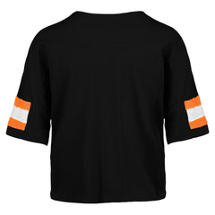 47 brand Cincinnati Bengals '47 Women's Double Header Scout Cropped V-Neck T-Shirt Black