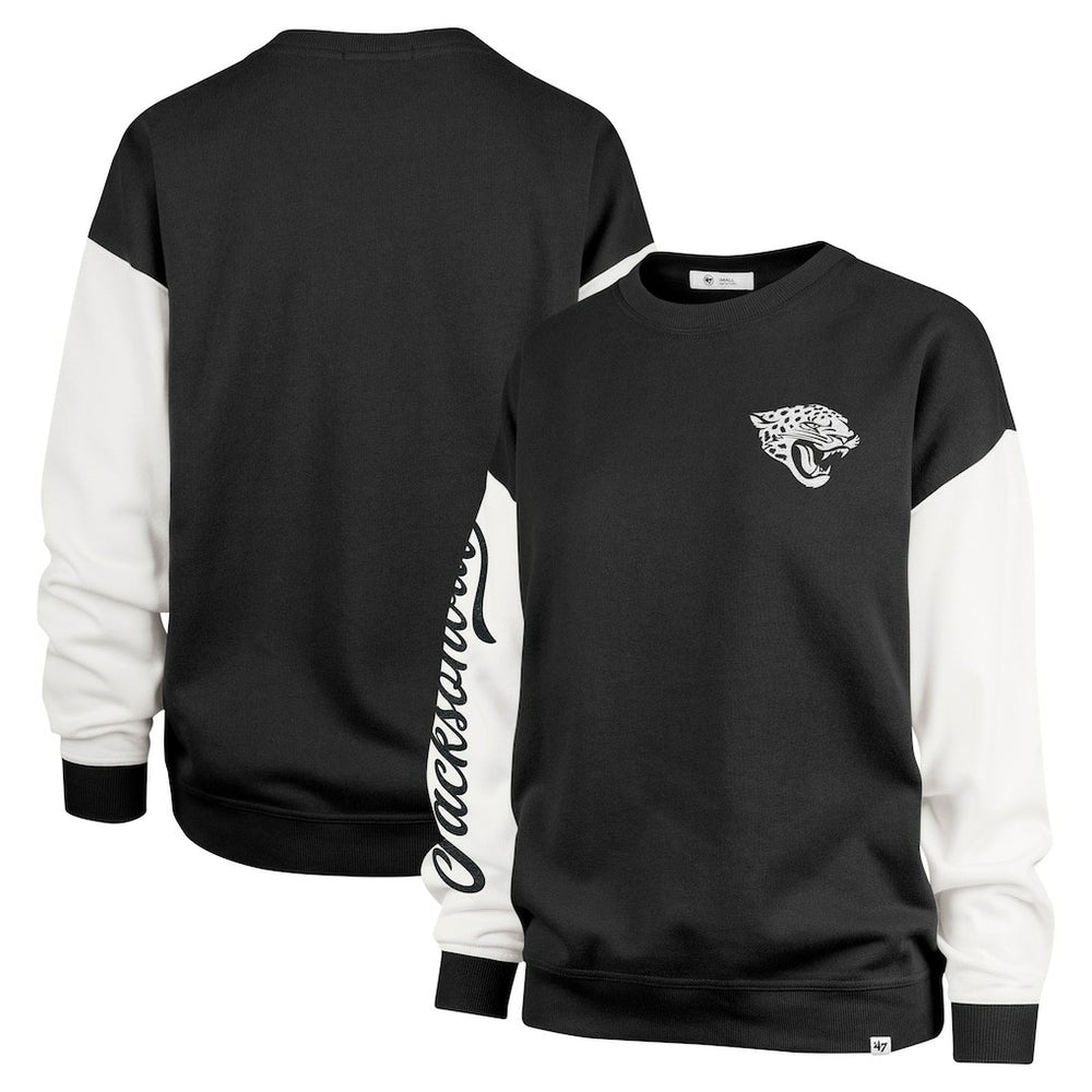 47 brand Jacksonville Jaguars '47 Women's Double Header Rise Andie Pullover Sweatshirt Black