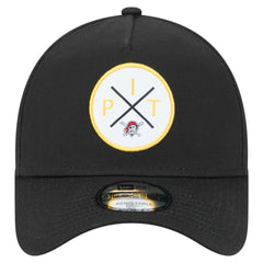 Pittsburgh Pirates New Era 9FORTY A-Frame Adjustable Hat - Black - New Era Discount