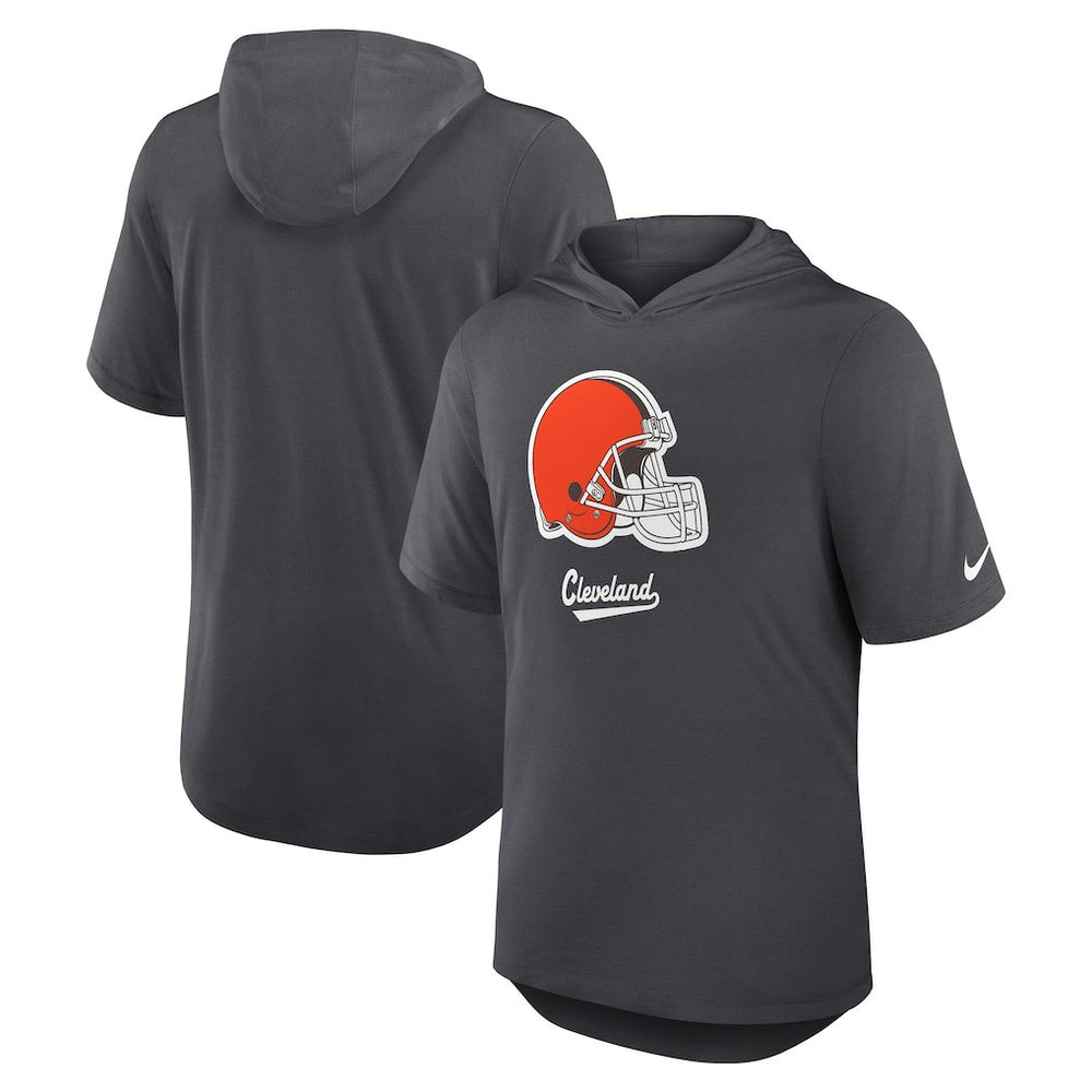 Nike Cleveland Browns Tri-Blend Performance Hoodie T-Shirt Anthracite