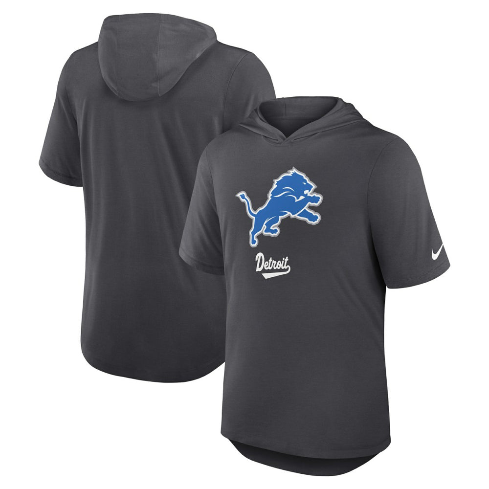 Nike Detroit Lions Tri-Blend Performance Hoodie T-Shirt Anthracite