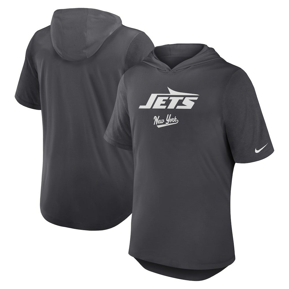 Nike New York Jets Tri-Blend Performance Hoodie T-Shirt Anthracite