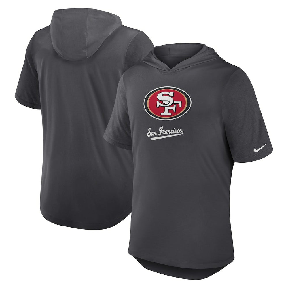 Nike San Francisco 49ers Tri-Blend Performance Hoodie T-Shirt Anthracite