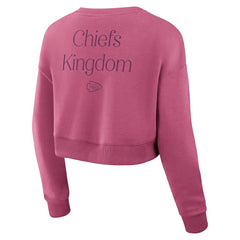 Fanatics Kansas City Chiefs Women's Studio Tri-Blend Cropped Pullover Sweatshirt Pink
