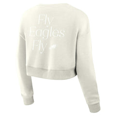 Fanatics Philadelphia Eagles Women's Studio Tri-Blend Cropped Pullover Sweatshirt Cream