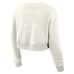 Fanatics San Francisco 49ers Women's Studio Tri-Blend Cropped Pullover Sweatshirt Cream