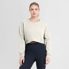 Fanatics Cincinnati Bengals Women's Studio Tri-Blend Cropped Pullover Sweatshirt Cream