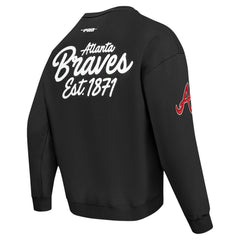 Atlanta Braves Pro Standard Paint The City Dropped Shoulder Pullover Sweatshirt - Black - MLB Online