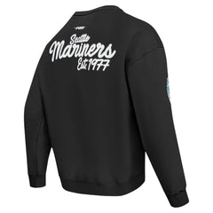 Seattle Mariners Pro Standard Paint The City Dropped Shoulder Pullover Sweatshirt - Black - MLB on Sale