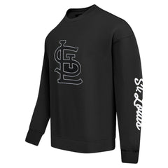St. Louis Cardinals Pro Standard Paint The City Dropped Shoulder Pullover Sweatshirt - Black - MLB Discount