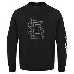 St. Louis Cardinals Pro Standard Paint The City Dropped Shoulder Pullover Sweatshirt - Black - MLB Discount