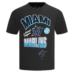Miami Marlins Pro Standard Turn It Up Dropped Shoulder T-Shirt - Black - MLB Sale